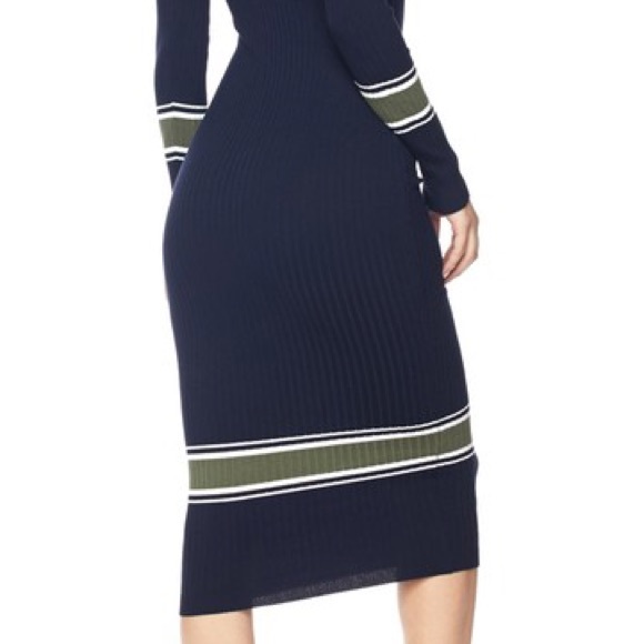 💙LAST ONE💙 Navy Mock Neck Knit Ribbed Midi Dress - Picture 8 of 8